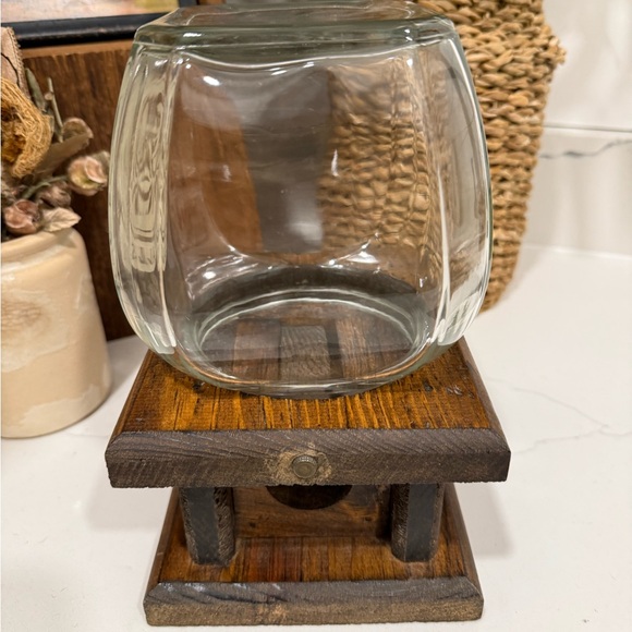 Vintage Knock on Wood Corporation Glass Gumball Jar with Wooden Base - Picture 5 of 12